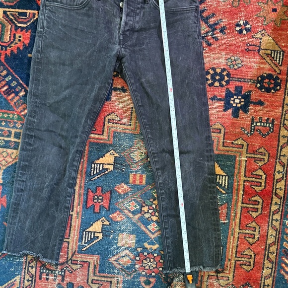 TOM FORD Slim Black Ankle Jeans W/Raw Hem - 4 (3 hidden) Buttons - Picture 7 of 10